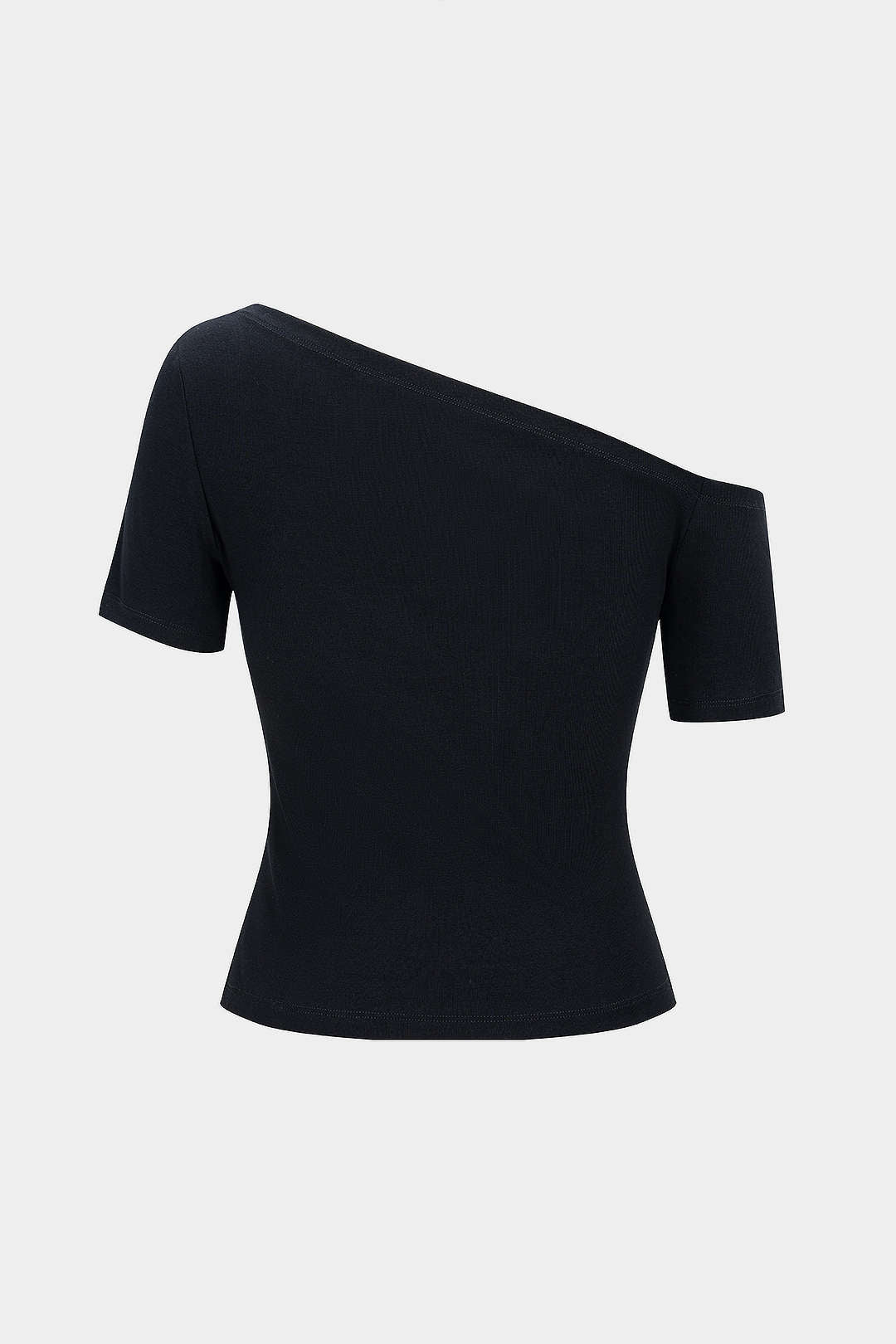 Letter Print One Shoulder Short Sleeve T-Shirt