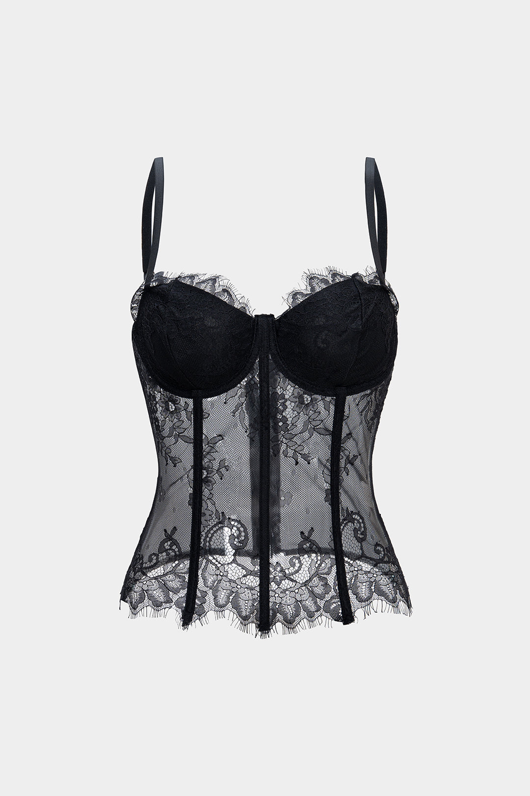 Sheer Lace Corset Cami Top