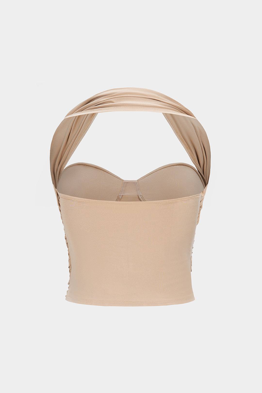 Halter Bustier Crossed Ruched Cami Top