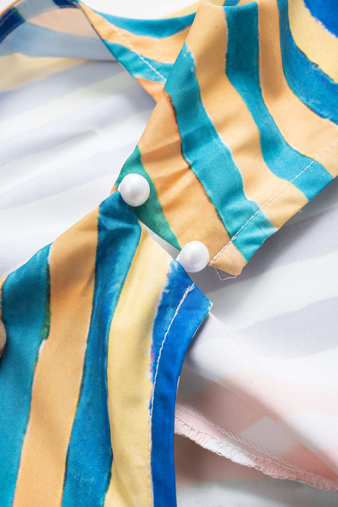 Contrast Stripe Print Tie-Up Tank Top