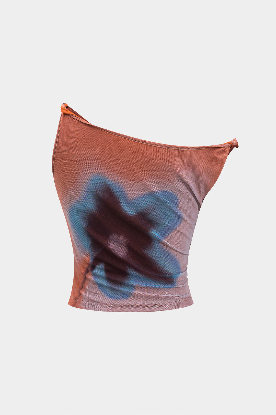 Floral Print Mesh Asymmetrical Cami Top