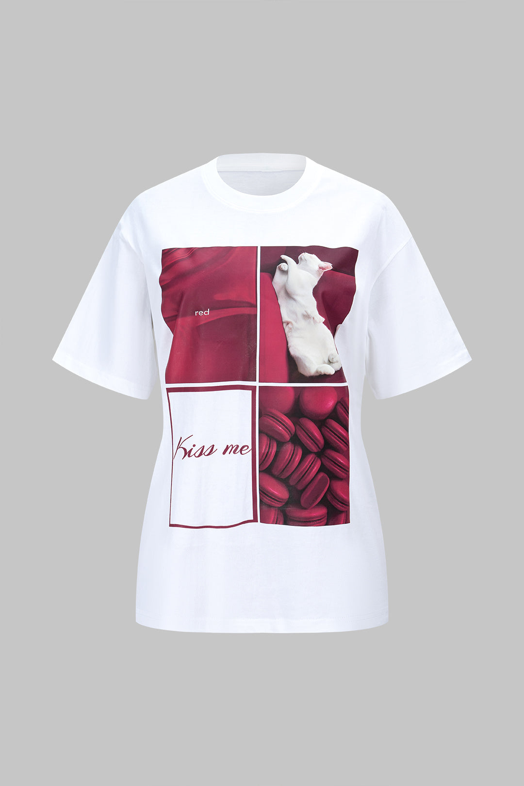 Geometric Print Round Neck Short Sleeve T-Shirt