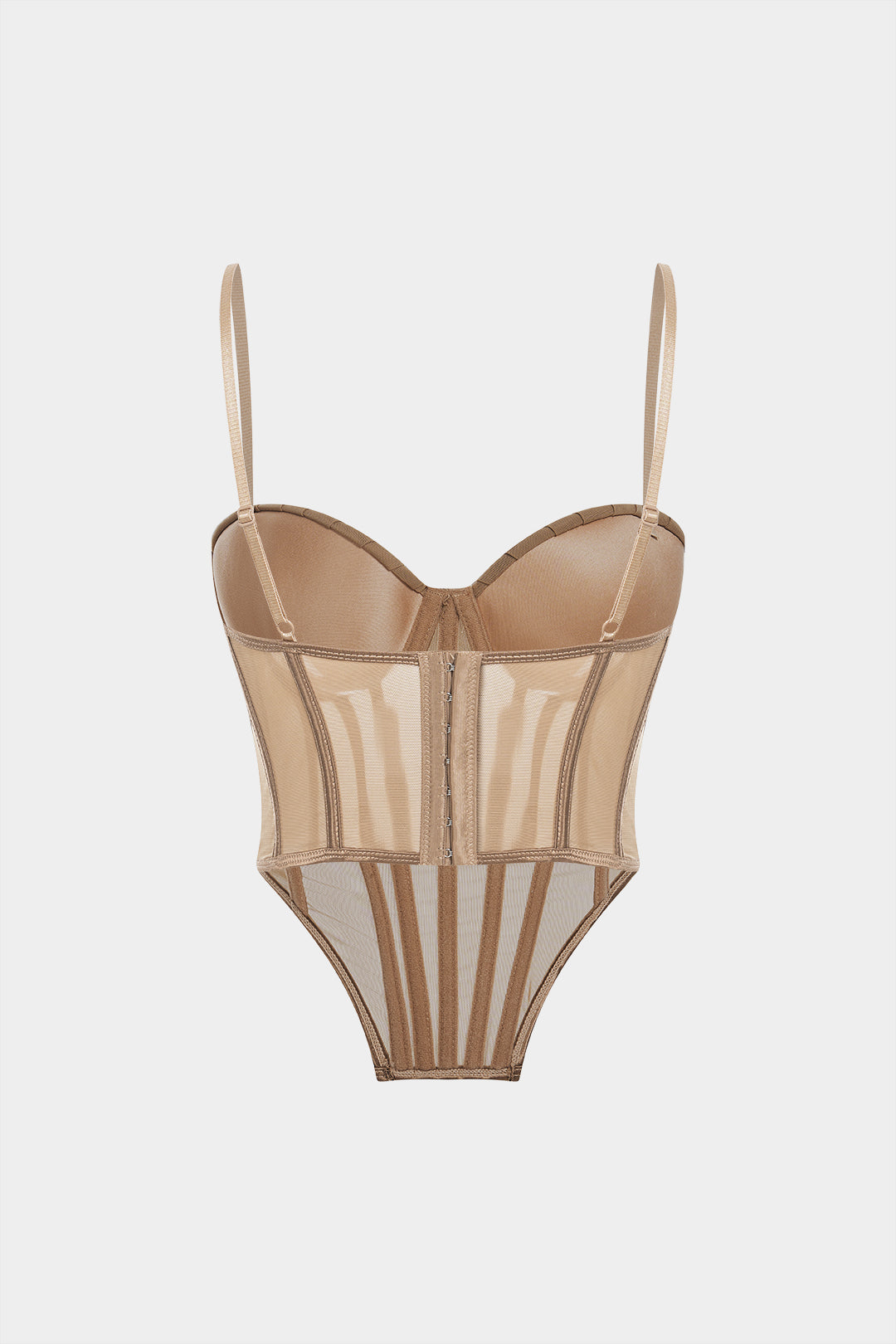 Mesh Patchwork Corset Cami Top