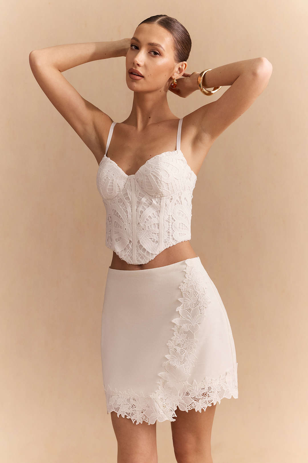 Lace Corset Zipper Cami Top