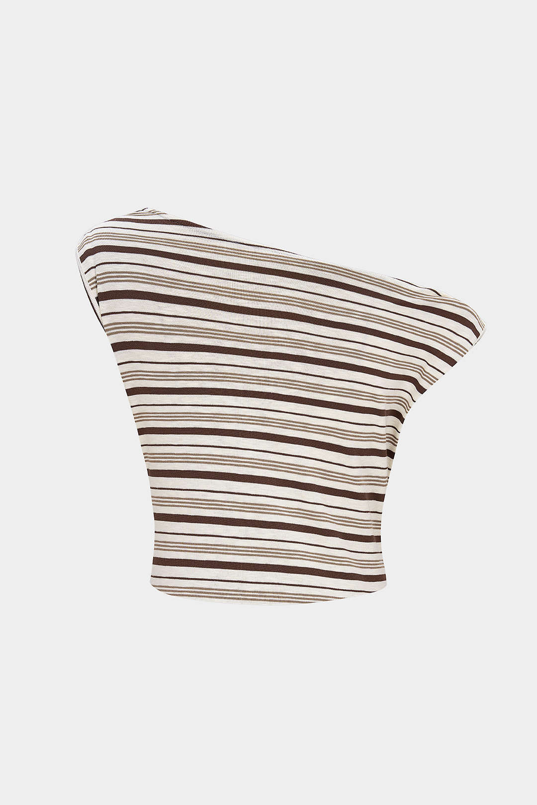 Stripes Print Twist Knot One Shoulder Tank Top