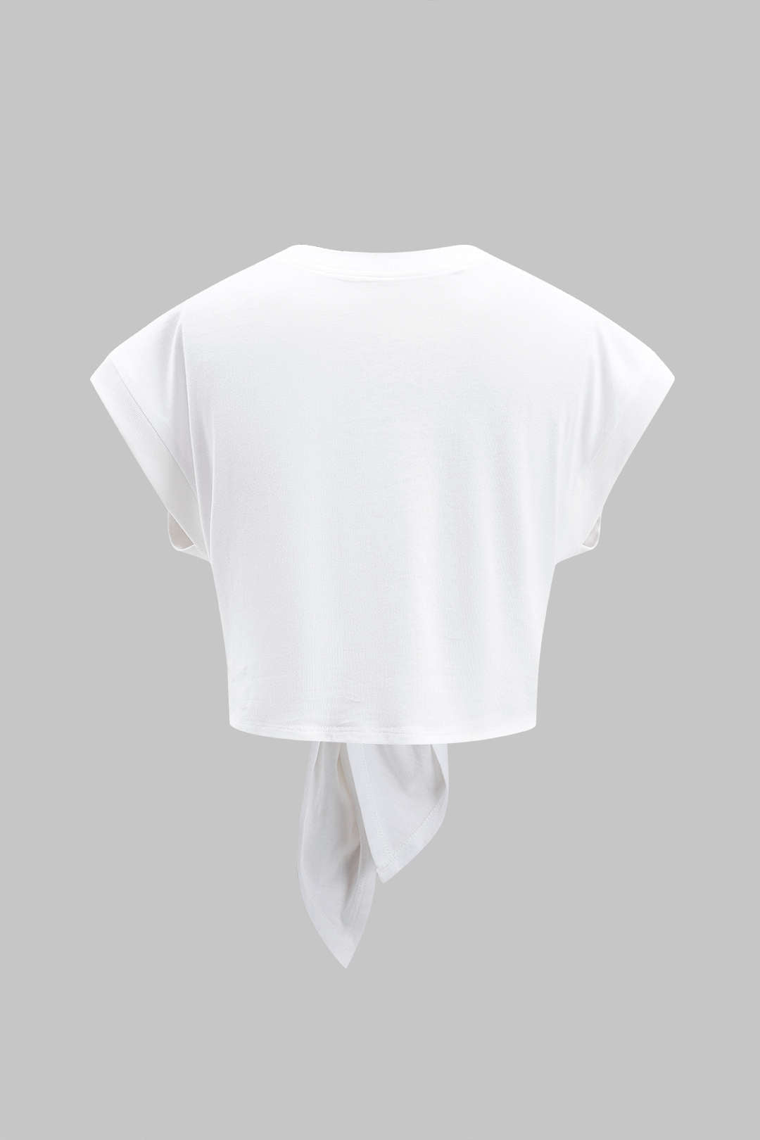 Solid Ruched Tie Front T-Shirt