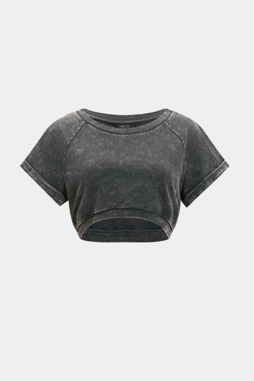 Solid Short Sleeve Crop T-Shirt