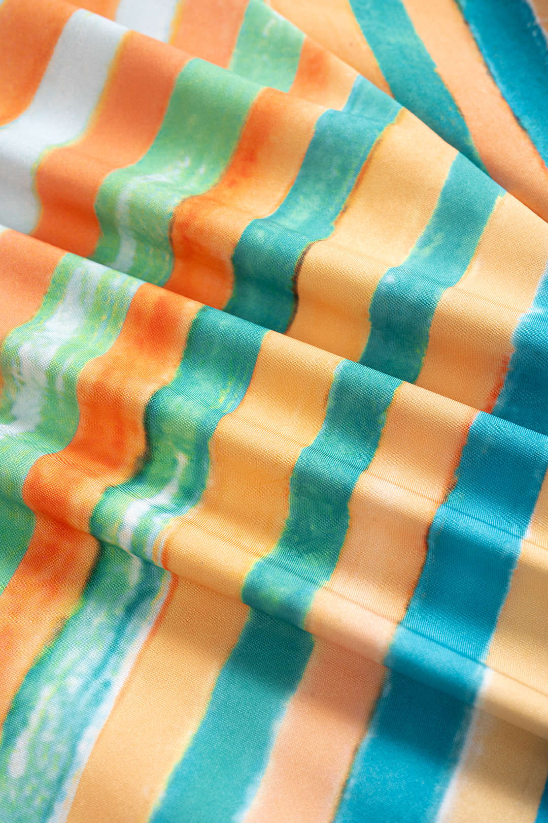 Contrast Stripe Print Tie-Up Tank Top