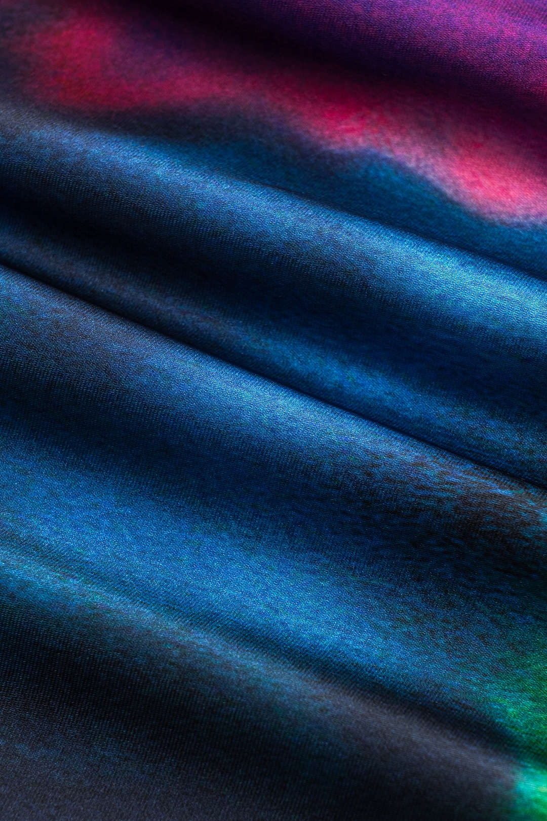 Ombre Print Satin Tie Up Zipper Cami Top