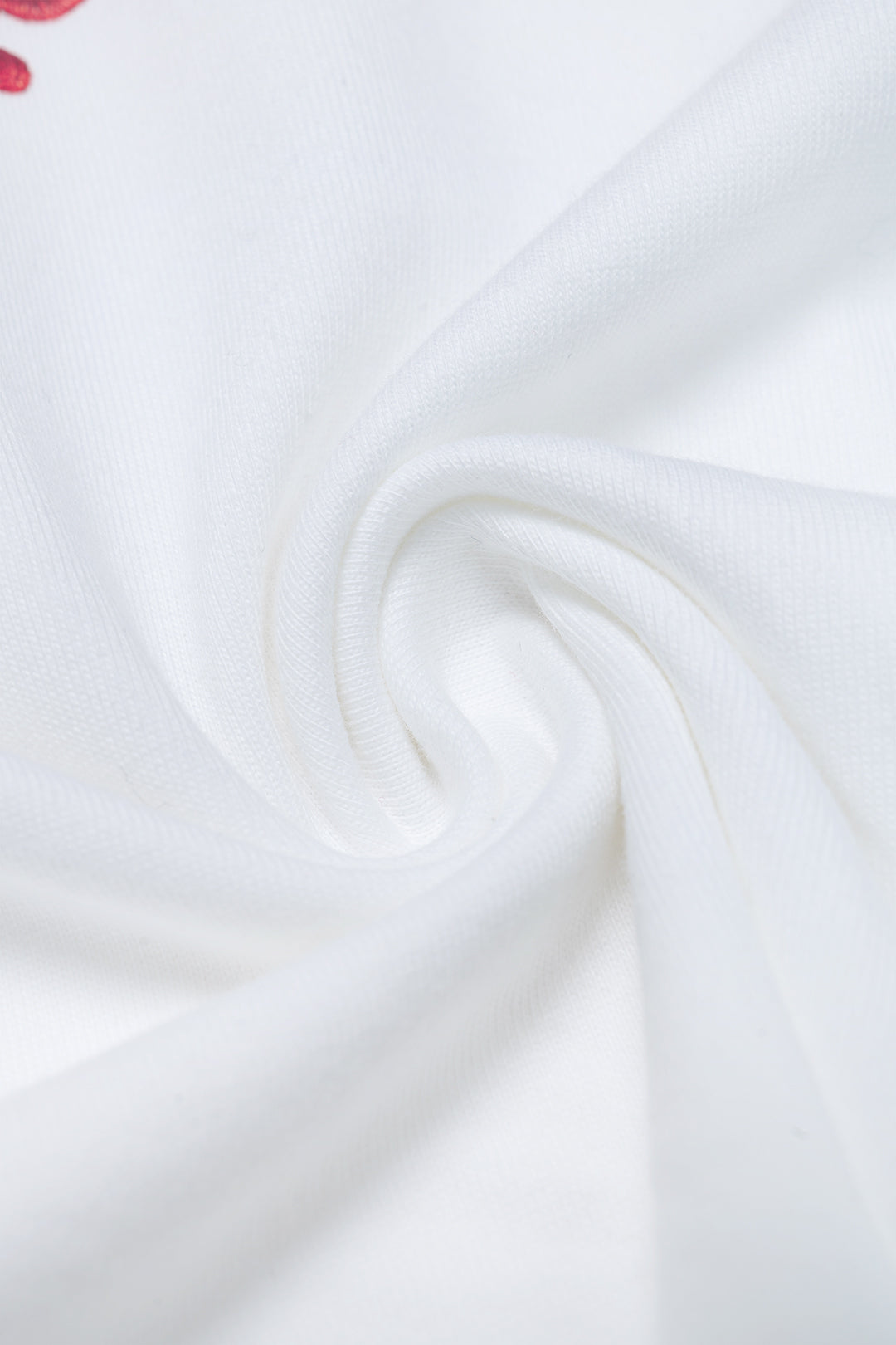 Floral Embroidery Round Neck Short Sleeve T-Shirt